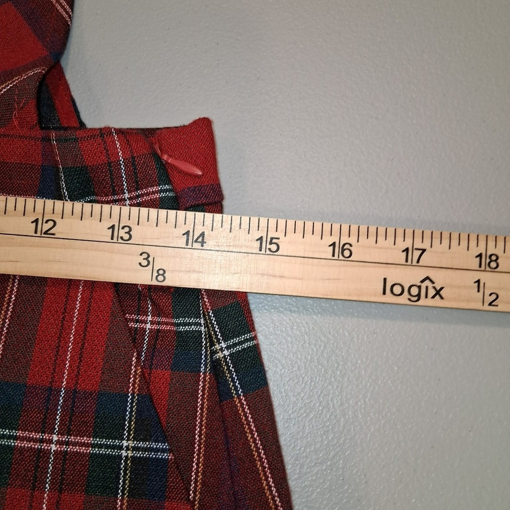 Forever 21 Red Plaid Bib Overall Dress Size S Dark Academia School Girl Preppy - Picture 13 of 14